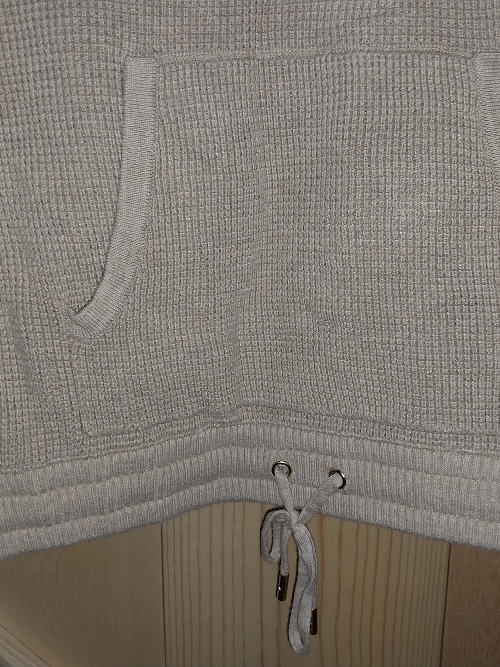 MICHAEL Michael Kors Cream Waffle Knit Mock Neck Pullover - Picture 3 of 5